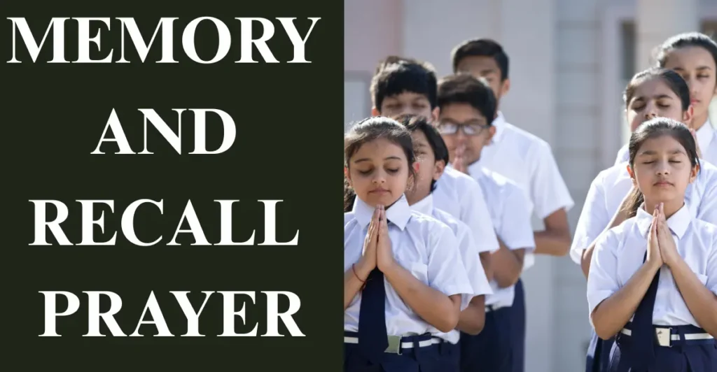 Memory and Recall Prayer