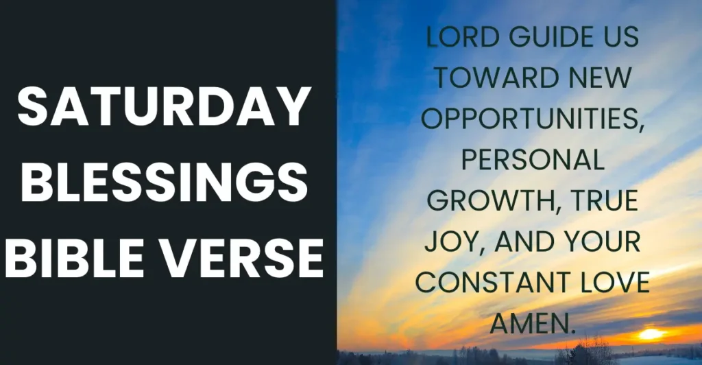 Saturday Blessings Bible Verse