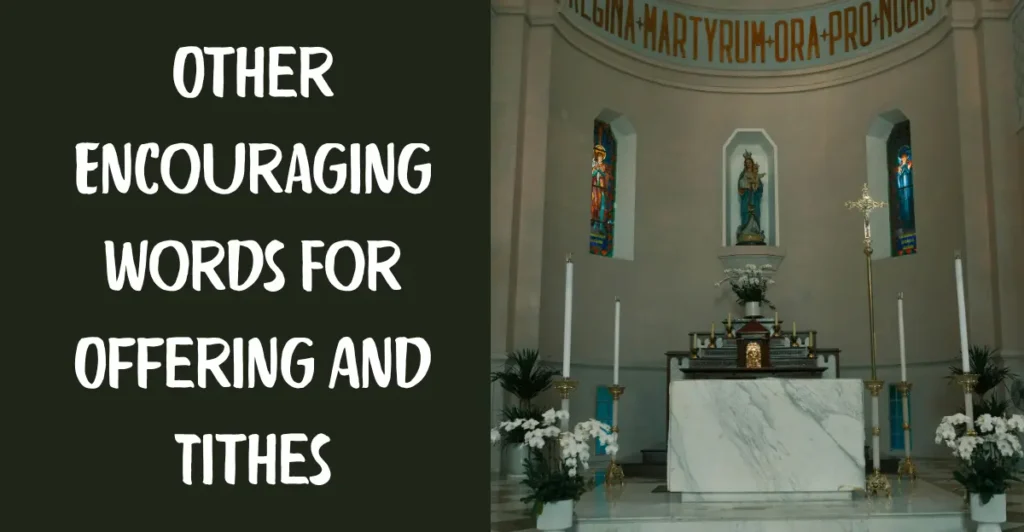 Other Encouraging Words For Offering And Tithes