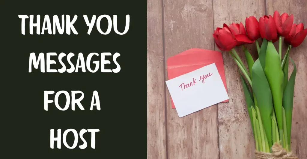 Thank you messages for a host